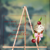 Ijs Cherry Gescoord Bruids Bruiloft Verwelkoming Acryl Bord (Neutraal)