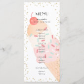 Ijs Cherry Roze Meisje Baby Shower Menu (Voorkant)