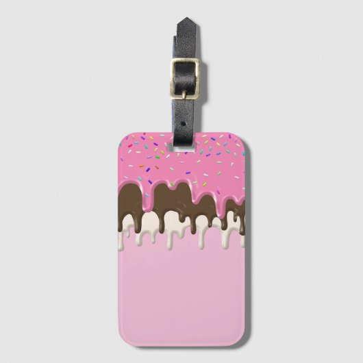 IJs crème roze frosting strooisel druppel Bagagelabel (Voorkant (verticaal))