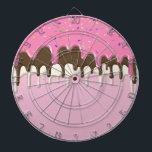 IJs crème roze frosting strooisel druppel Dartbord<br><div class="desc">IJs crème roze frosting strooisel druppel</div>