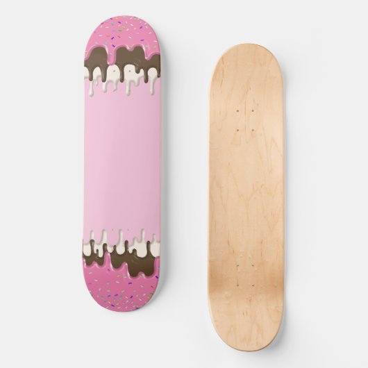 IJs crème roze frosting strooisel druppel Persoonlijk Skateboard (Voorkant)
