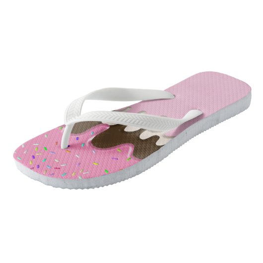 IJs crème roze frosting strooisel druppel Teenslippers (Schuin)