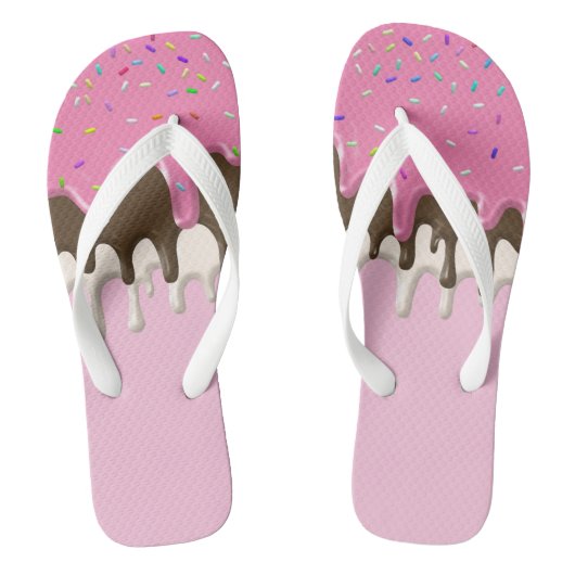 IJs crème roze frosting strooisel druppel Teenslippers (Voetbed)