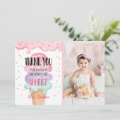 Ijs Dank Je Hier Heb Je Het Nieuws Roze Confetti Kaart (Staand voorkant)