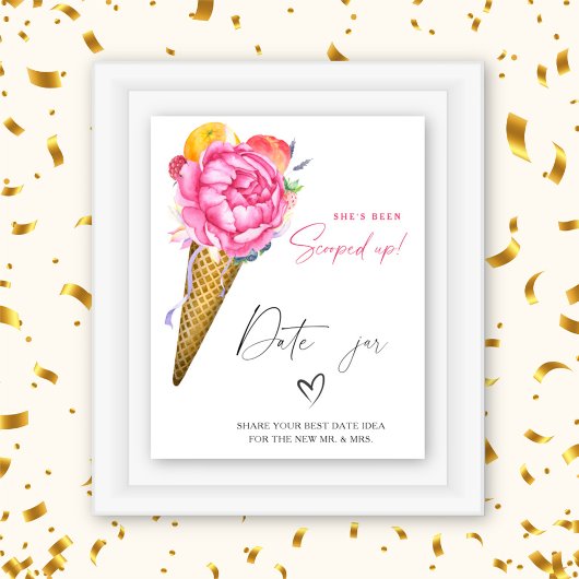Ijs - date night ideeën. Date jar bruidsspel Poster
