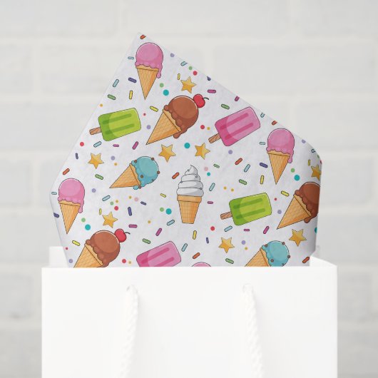 Ijs Decouperpapier, Zomer Dessert Tissuepapier (Cadeauzakje)