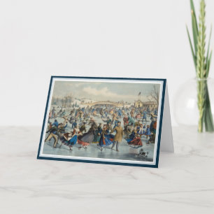 Ijs die in Central Park schaatsen - het Vakantie Kaart