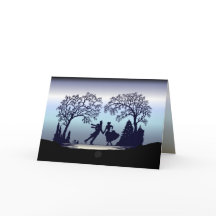 Ijs die in het Park schaatsen - Silhouet