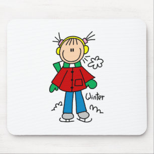 Ijs die op de Koude Winter schaatsen Dag Mousepad Muismat