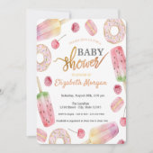 Ijs, Donuts Snoepjes Baby Shower Kaart (Voorkant)