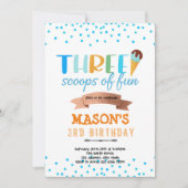 Ijs drie scheppen feestje kaart (Voorkant)