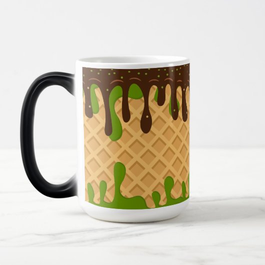 Ijs,Druppelende Matcha Choco Bliss , Modern  Magische Mok (Links)