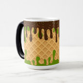 Ijs,Druppelende Matcha Choco Bliss , Modern  Magische Mok (Voorkant links)