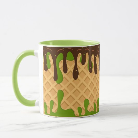 Ijs,Druppelende Matcha Choco Bliss , Modern  Mok (Links)