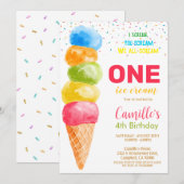 IJs elke leeftijd Meisje Verjaardagsfeestje Uitnod Kaart (Voorkant / Achterkant)