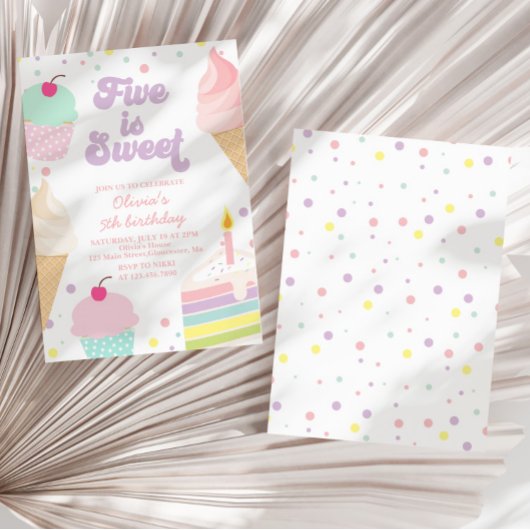 IJs en cake 5e verjaardag Kaart