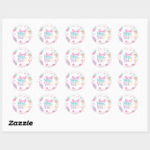 Ijs en Cake Sweet Sassy Zes 6e Verjaardag Ronde Sticker (Vel)