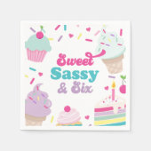 Ijs en Cake Sweet Sassy Zes 6e Verjaardag Servet (Voorkant)