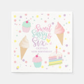 Ijs en Cake Sweet Sassy Zes 6e Verjaardag Servet (Voorkant)