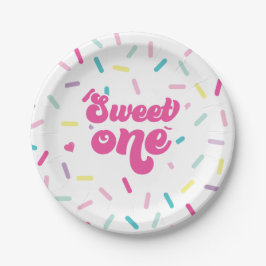 Ijs en cake zoete een 1e verjaardag papieren bordje