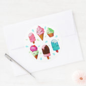 IJs en pop Ronde Sticker (Envelop)