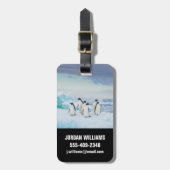 IJs en sneeuw | Adelie Penguins Antarctica Bagagelabel (Voorkant verticaal)
