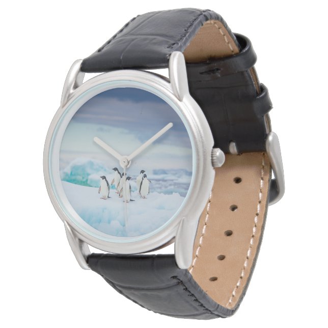 IJs en sneeuw | Adelie Penguins Antarctica Horloge (Gekanteld)