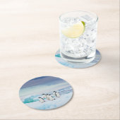 IJs en sneeuw | Adelie Penguins Antarctica Ronde Kartonnen Onderzetter (Insitu)