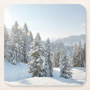 IJs en sneeuw   Allgäu Bavaria Zuid-Duitsland Kartonnen Onderzetters