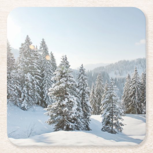 IJs en sneeuw | Allgäu Bavaria Zuid-Duitsland Kartonnen Onderzetters (Voorkant)