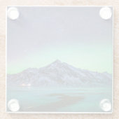 IJs en sneeuw | Aurora Borealis Milky Way IJsland Glazen Onderzetter (Achterkant)