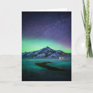 IJs en sneeuw   Aurora Borealis Milky Way IJsland Kaart