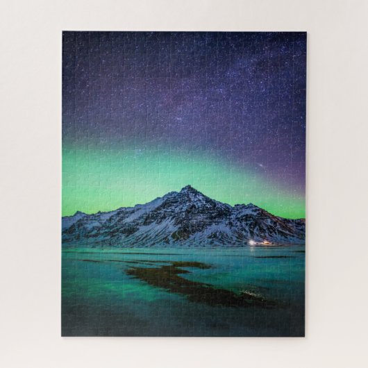 IJs en sneeuw | Aurora Borealis Milky Way IJsland Legpuzzel (Verticaal)