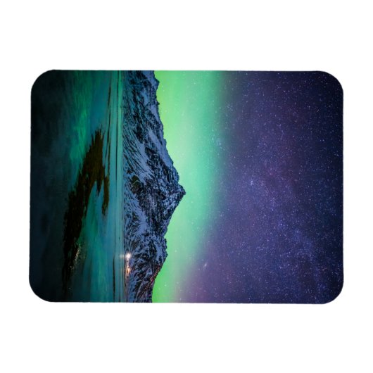 IJs en sneeuw | Aurora Borealis Milky Way IJsland Magneet (Horizontaal)