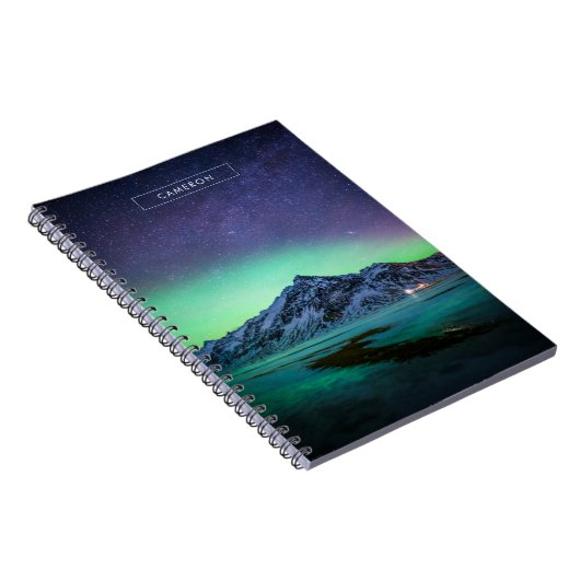 IJs en sneeuw | Aurora Borealis Milky Way IJsland Notitieboek (Rechterzijde)