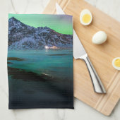 IJs en sneeuw | Aurora Borealis Milky Way IJsland Theedoek (Quarter Fold)