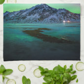 IJs en sneeuw | Aurora Borealis Milky Way IJsland Theedoek (Gevouwen)