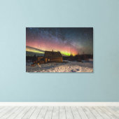 IJs en sneeuw | Aurora Polaris Murmansk, IJsland Canvas Afdruk (Insitu (Houten vloer))