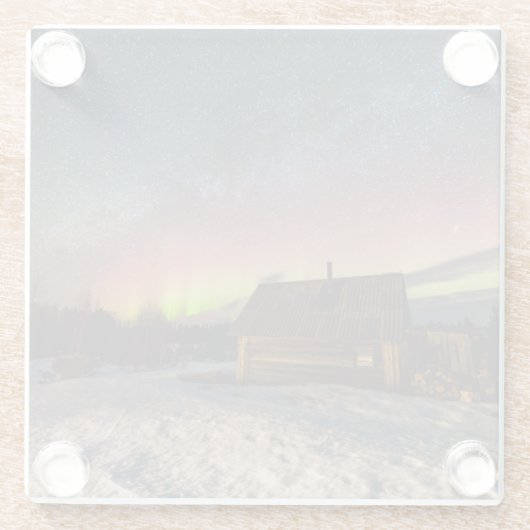 IJs en sneeuw | Aurora Polaris Murmansk, IJsland Glazen Onderzetter (Achterkant)