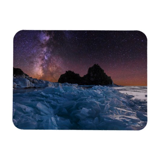 IJs en sneeuw | Baikal-meer, Siberië, Rusland Magneet (Horizontaal)