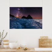 IJs en sneeuw | Baikal-meer, Siberië, Rusland Poster (Keuken)