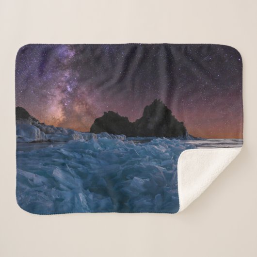 IJs en sneeuw | Baikal-meer, Siberië, Rusland Sherpa Deken (Voorkant (horizontaal))