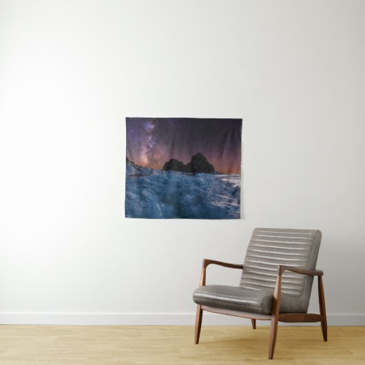 IJs en sneeuw | Baikal-meer, Siberië, Rusland Wandkleed (In Situ (horizontaal))