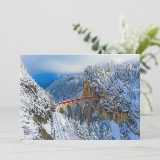 IJs en sneeuw | Bernina Express, Zwitserland Bedankkaart (Staand voorkant)