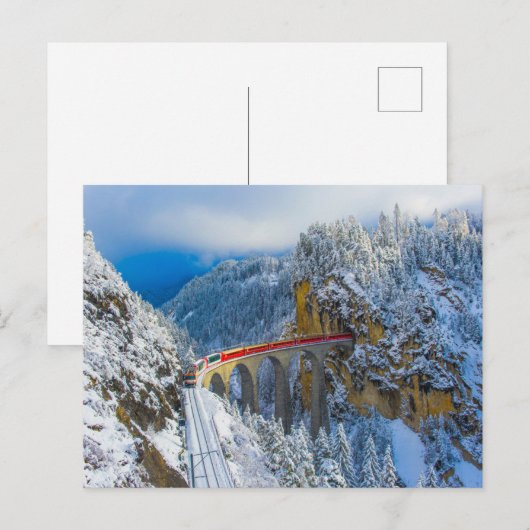 IJs en sneeuw | Bernina Express, Zwitserland Briefkaart (Voorkant / Achterkant)