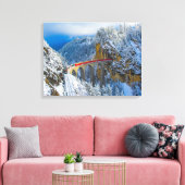 IJs en sneeuw | Bernina Express, Zwitserland Canvas Afdruk (Insitu (Woonkamer))