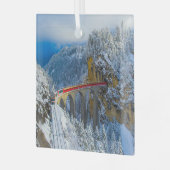 IJs en sneeuw | Bernina Express, Zwitserland Glas Ornament (Voorkant links)