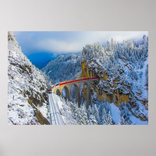IJs en sneeuw | Bernina Express, Zwitserland Poster (Voorkant)