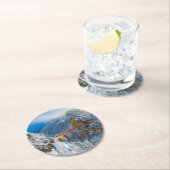 IJs en sneeuw | Bernina Express, Zwitserland Ronde Kartonnen Onderzetter (Insitu)