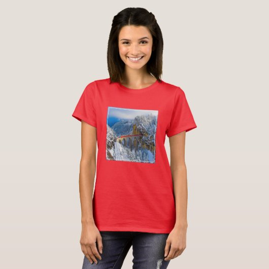 IJs en sneeuw | Bernina Express, Zwitserland T-shirt (Voorkant volledig)